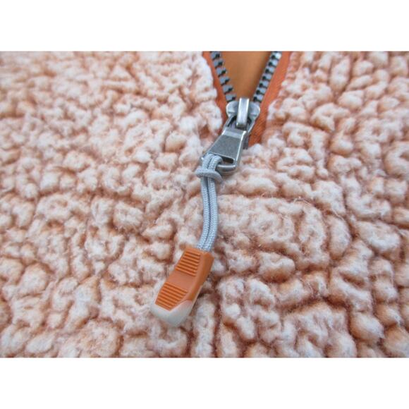 Scully Pullover Womens Medium Orange Sherpa Fleece Quarter Zip Raglan Cozy Teddy - Picture 10 of 16